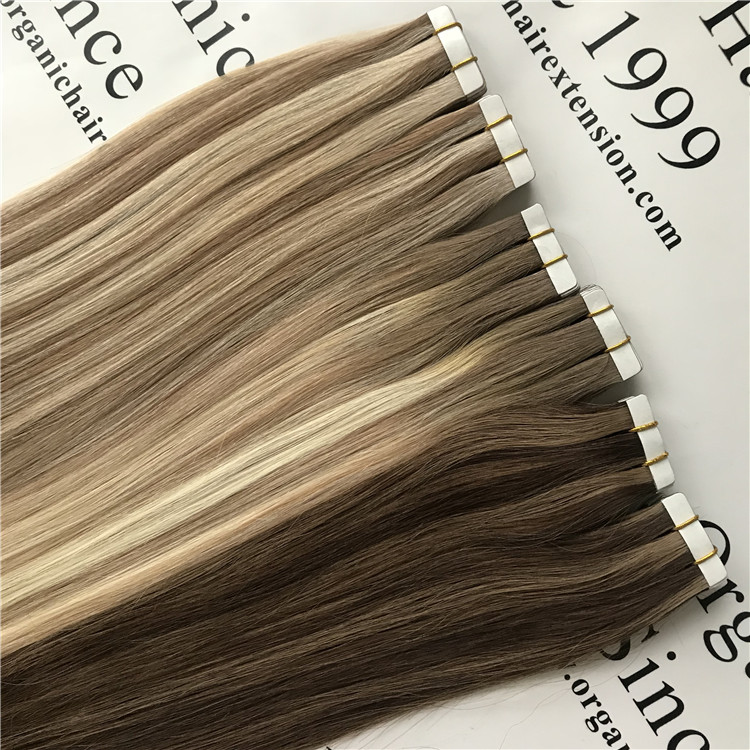 Customized highlighted ombre tape hair extensions H116